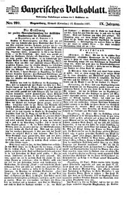 Bayerisches Volksblatt (Regensburger Morgenblatt) Mittwoch 16. September 1857