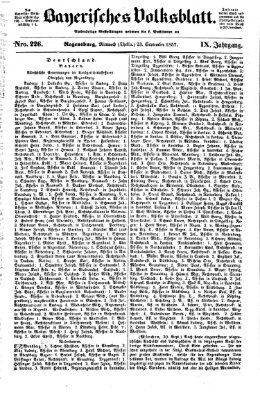 Bayerisches Volksblatt (Regensburger Morgenblatt) Mittwoch 23. September 1857