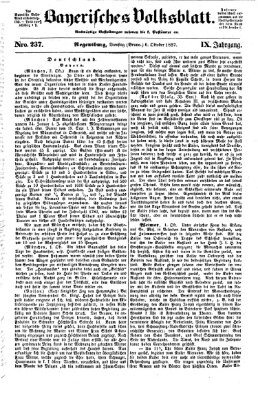 Bayerisches Volksblatt (Regensburger Morgenblatt) Dienstag 6. Oktober 1857