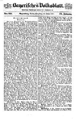 Bayerisches Volksblatt (Regensburger Morgenblatt) Samstag 10. Oktober 1857