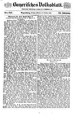 Bayerisches Volksblatt (Regensburger Morgenblatt) Dienstag 13. Oktober 1857