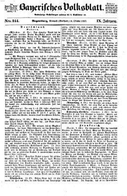 Bayerisches Volksblatt (Regensburger Morgenblatt) Mittwoch 14. Oktober 1857