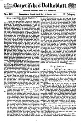 Bayerisches Volksblatt (Regensburger Morgenblatt) Mittwoch 4. November 1857