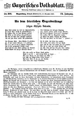 Bayerisches Volksblatt (Regensburger Morgenblatt) Mittwoch 11. November 1857