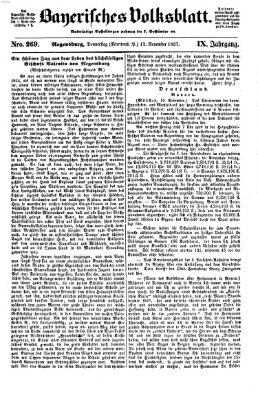 Bayerisches Volksblatt (Regensburger Morgenblatt) Donnerstag 12. November 1857