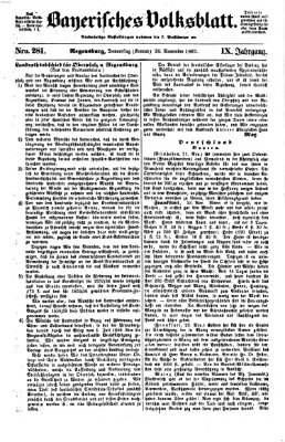 Bayerisches Volksblatt (Regensburger Morgenblatt) Donnerstag 26. November 1857