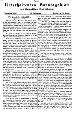 Bayerisches Volksblatt (Regensburger Morgenblatt) Sonntag 18. Januar 1857