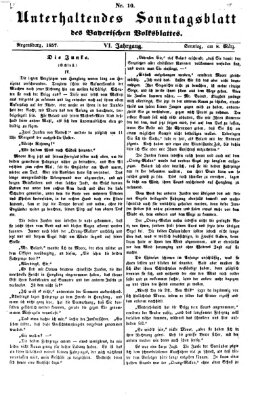 Bayerisches Volksblatt (Regensburger Morgenblatt) Sonntag 8. März 1857