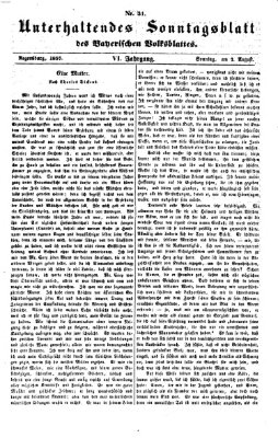 Bayerisches Volksblatt (Regensburger Morgenblatt) Sonntag 2. August 1857