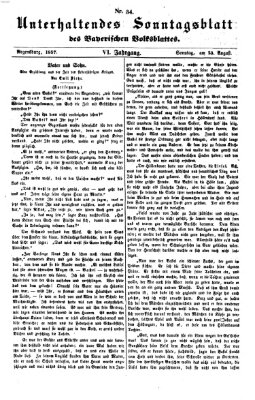 Bayerisches Volksblatt (Regensburger Morgenblatt) Sonntag 23. August 1857