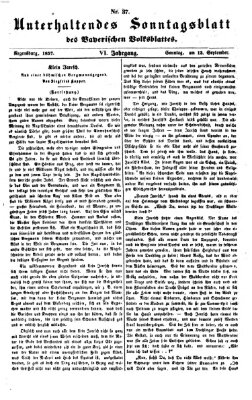 Bayerisches Volksblatt (Regensburger Morgenblatt) Sonntag 13. September 1857