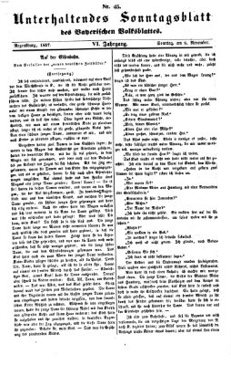 Bayerisches Volksblatt (Regensburger Morgenblatt) Sonntag 8. November 1857