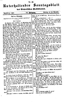 Bayerisches Volksblatt (Regensburger Morgenblatt) Sonntag 29. November 1857