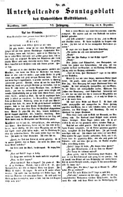 Bayerisches Volksblatt (Regensburger Morgenblatt) Sonntag 6. Dezember 1857