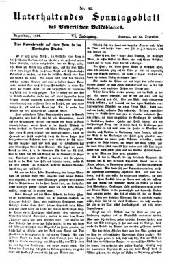 Bayerisches Volksblatt (Regensburger Morgenblatt) Sonntag 13. Dezember 1857