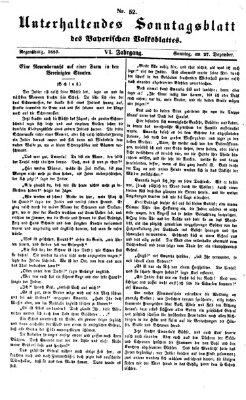 Bayerisches Volksblatt (Regensburger Morgenblatt) Sonntag 27. Dezember 1857