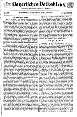 Bayerisches Volksblatt (Regensburger Morgenblatt) Montag 11. Januar 1858