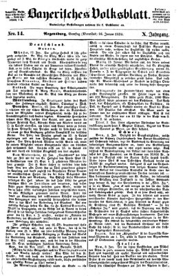 Bayerisches Volksblatt (Regensburger Morgenblatt) Samstag 16. Januar 1858