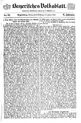 Bayerisches Volksblatt (Regensburger Morgenblatt) Montag 25. Januar 1858