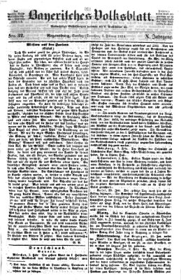 Bayerisches Volksblatt (Regensburger Morgenblatt) Samstag 6. Februar 1858