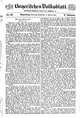 Bayerisches Volksblatt (Regensburger Morgenblatt) Donnerstag 11. Februar 1858