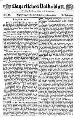 Bayerisches Volksblatt (Regensburger Morgenblatt) Dienstag 16. Februar 1858