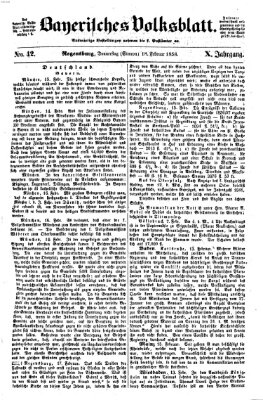 Bayerisches Volksblatt (Regensburger Morgenblatt) Donnerstag 18. Februar 1858