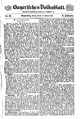 Bayerisches Volksblatt (Regensburger Morgenblatt) Freitag 19. Februar 1858