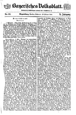 Bayerisches Volksblatt (Regensburger Morgenblatt) Samstag 20. Februar 1858