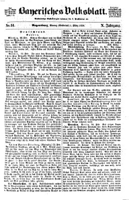 Bayerisches Volksblatt (Regensburger Morgenblatt) Montag 1. März 1858