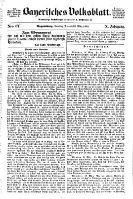 Bayerisches Volksblatt (Regensburger Morgenblatt) Samstag 20. März 1858