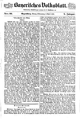 Bayerisches Volksblatt (Regensburger Morgenblatt) Montag 5. April 1858