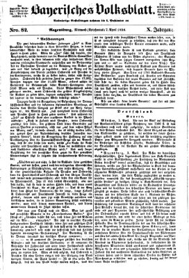 Bayerisches Volksblatt (Regensburger Morgenblatt) Mittwoch 7. April 1858