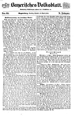 Bayerisches Volksblatt (Regensburger Morgenblatt) Samstag 10. April 1858