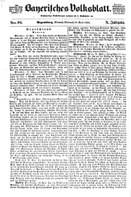 Bayerisches Volksblatt (Regensburger Morgenblatt) Mittwoch 21. April 1858