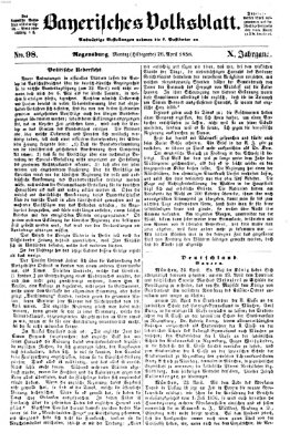 Bayerisches Volksblatt (Regensburger Morgenblatt) Montag 26. April 1858