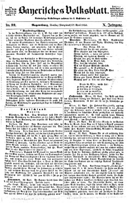 Bayerisches Volksblatt (Regensburger Morgenblatt) Dienstag 27. April 1858