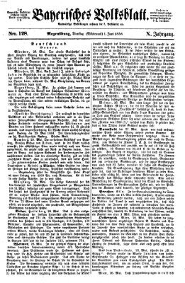 Bayerisches Volksblatt (Regensburger Morgenblatt) Dienstag 1. Juni 1858