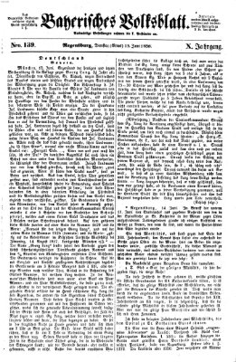 Bayerisches Volksblatt (Regensburger Morgenblatt) Dienstag 15. Juni 1858