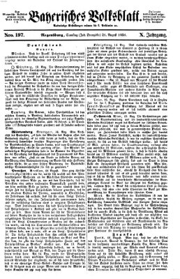 Bayerisches Volksblatt (Regensburger Morgenblatt) Samstag 21. August 1858