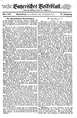 Bayerisches Volksblatt (Regensburger Morgenblatt) Freitag 10. September 1858