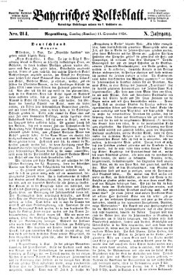 Bayerisches Volksblatt (Regensburger Morgenblatt) Samstag 11. September 1858