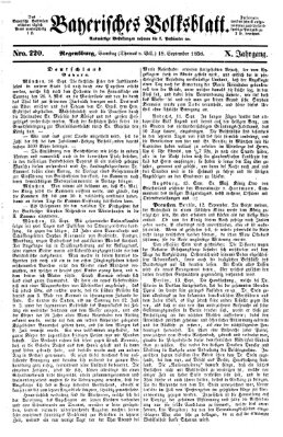 Bayerisches Volksblatt (Regensburger Morgenblatt) Samstag 18. September 1858