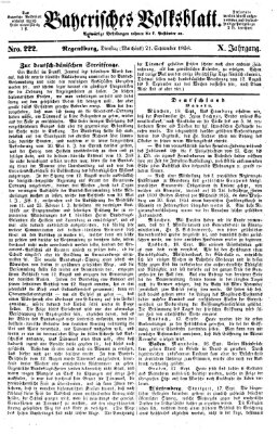 Bayerisches Volksblatt (Regensburger Morgenblatt) Dienstag 21. September 1858