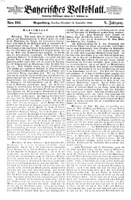 Bayerisches Volksblatt (Regensburger Morgenblatt) Samstag 25. September 1858