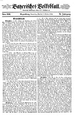 Bayerisches Volksblatt (Regensburger Morgenblatt) Donnerstag 7. Oktober 1858