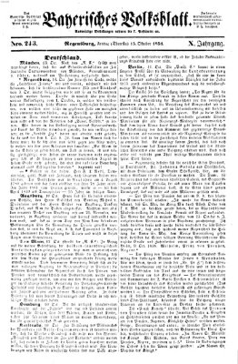 Bayerisches Volksblatt (Regensburger Morgenblatt) Freitag 15. Oktober 1858