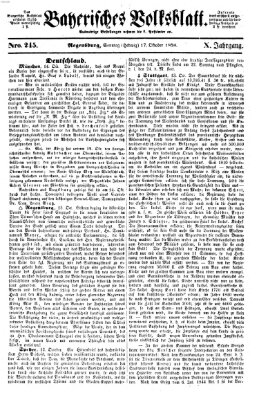 Bayerisches Volksblatt (Regensburger Morgenblatt) Sonntag 17. Oktober 1858