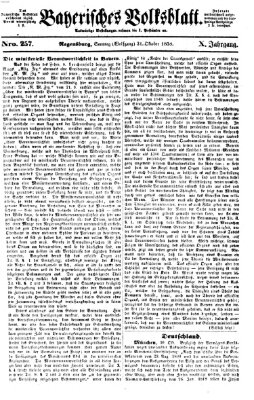 Bayerisches Volksblatt (Regensburger Morgenblatt) Sonntag 31. Oktober 1858