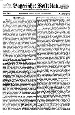 Bayerisches Volksblatt (Regensburger Morgenblatt) Sonntag 7. November 1858